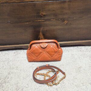 Tory Burch Fleming Soft Small Frame Crossbody in Roasted Habanero